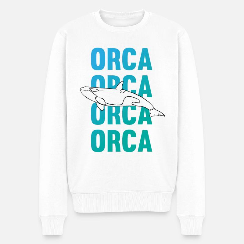 rca Schriftzug Meereskraft Geschenk - Männer Premium Bio Pullover - Weiß