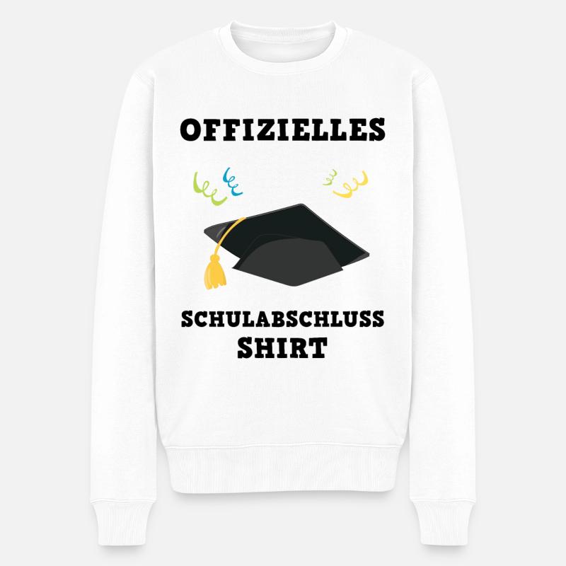 Schulabschluss Meilenstein Feier Doktorhut - Männer Premium Bio Pullover - Weiß