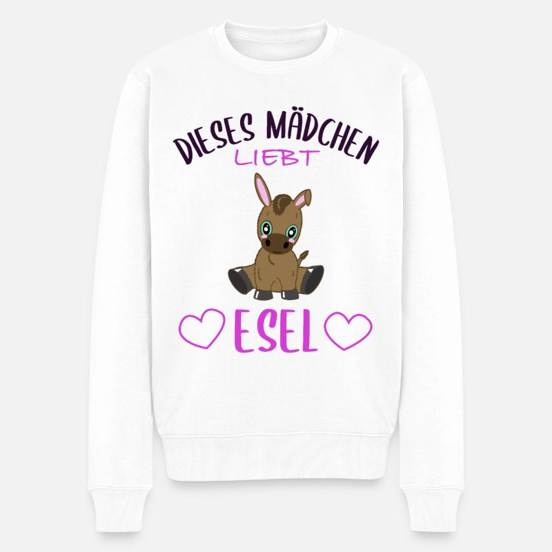 Mädchen & Esel Liebe - Unzertrennlich - Männer Premium Bio Pullover - Weiß