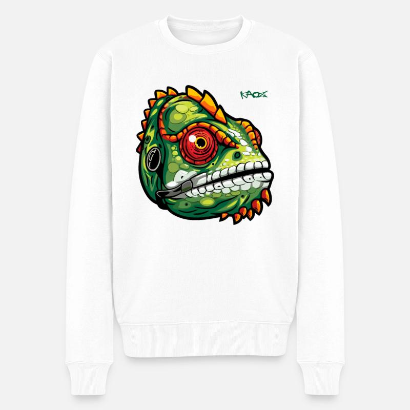 Lézard caméléon - Pull Premium bio Homme - blanc