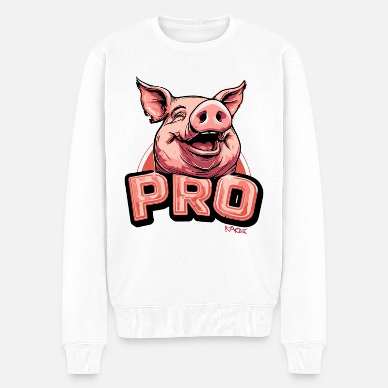 Porc Profi Pro Truie - Pull Premium bio Homme - blanc