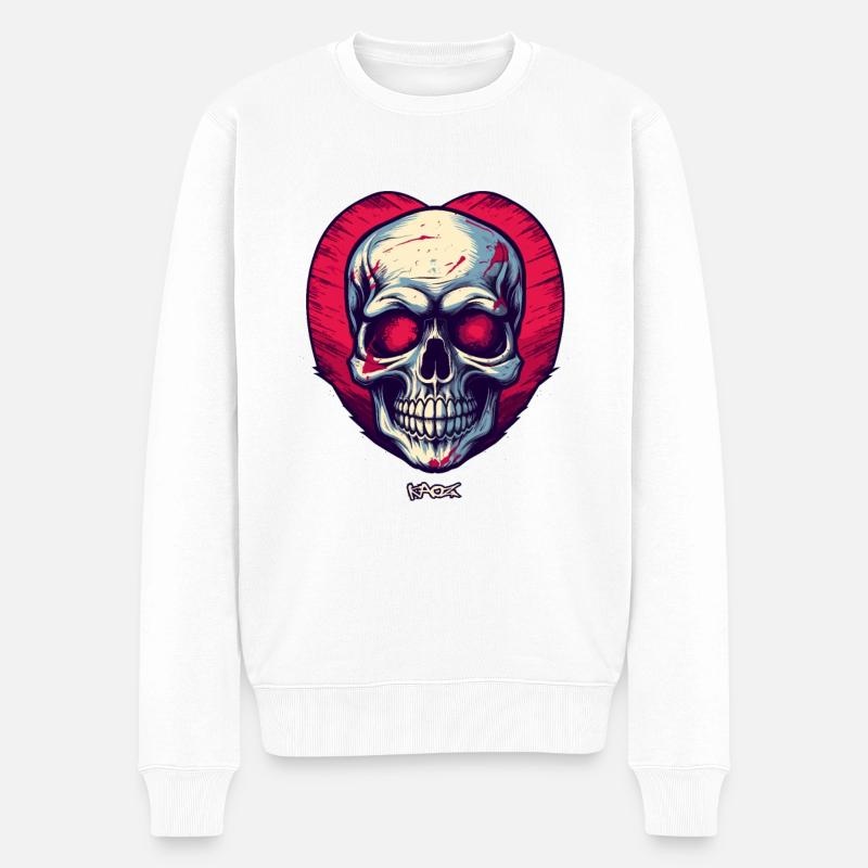 Coeur de crâne - Pull Premium bio Homme - blanc