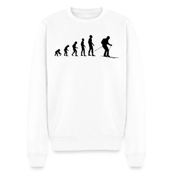 Evolution Skifahrer Geschenk - Männer Premium Bio Pullover - Weiß - Vorne - Thijin (182cm)