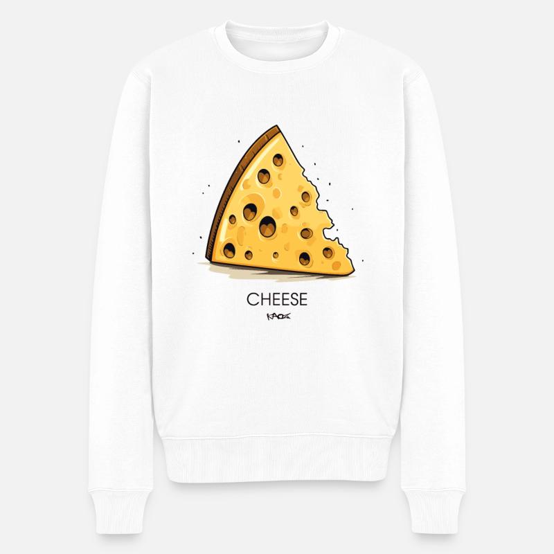 Einfacher Käse - Männer Premium Bio Pullover - Weiß