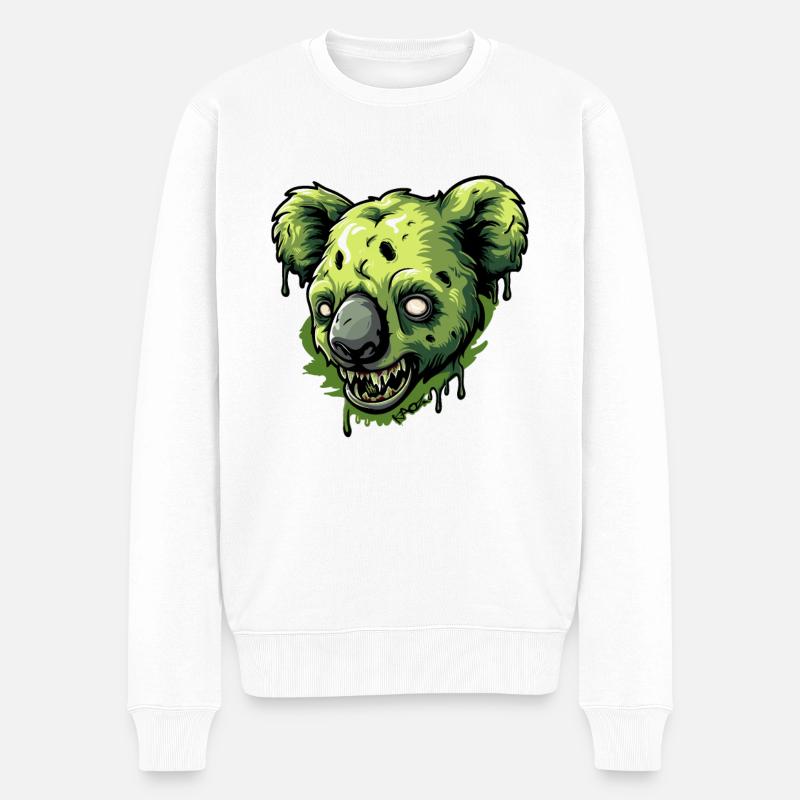 Zombie Koala - Männer Premium Bio Pullover - Weiß