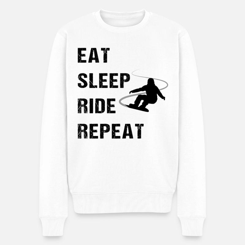 Boarder Rhythm - Cadeau - Pull Premium bio Homme - blanc