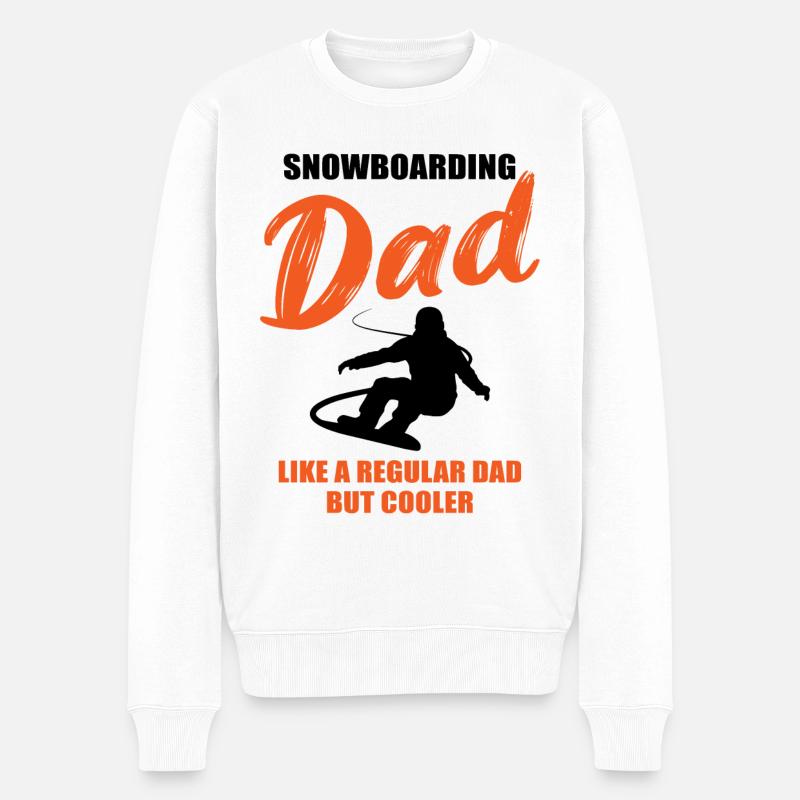 Snowboard Papa – Extra Cool - Männer Premium Bio Pullover - Weiß