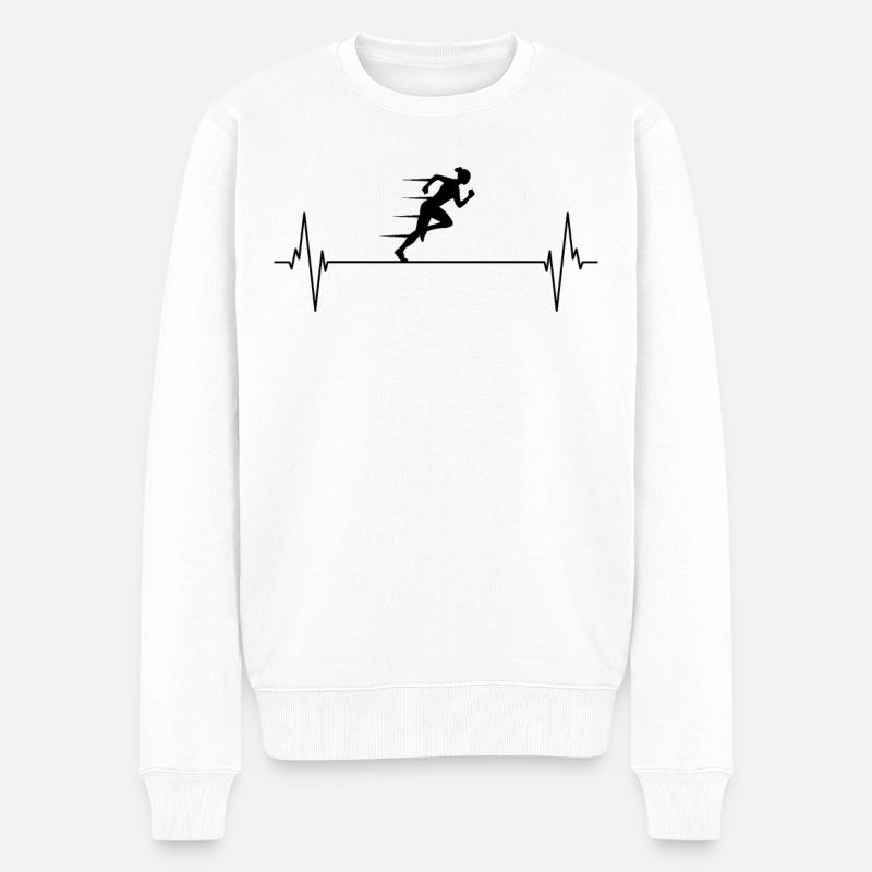 Herzschlag Sprinterin - Pure Passion - Männer Premium Bio Pullover - Weiß