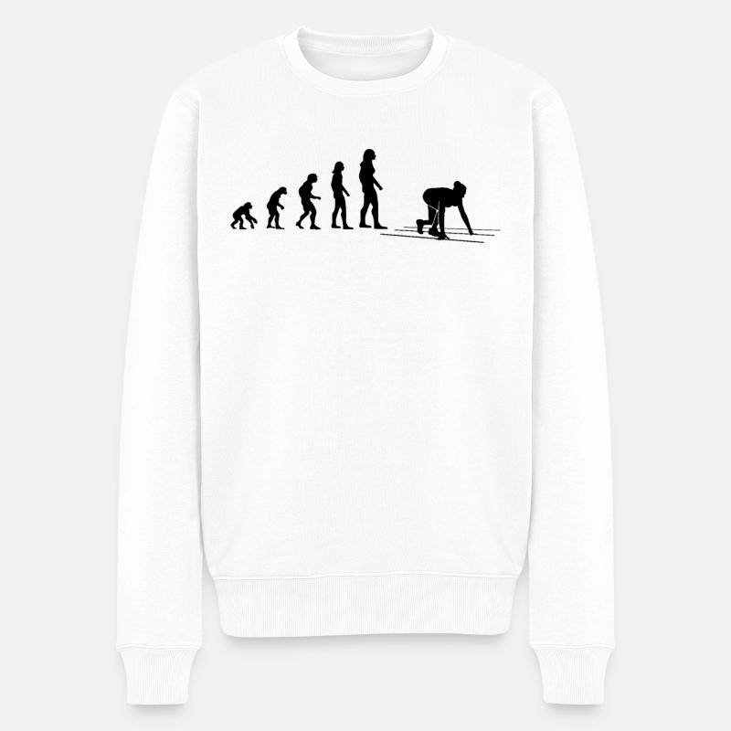 Sprint-Start - Geschenk - Männer Premium Bio Pullover - Weiß