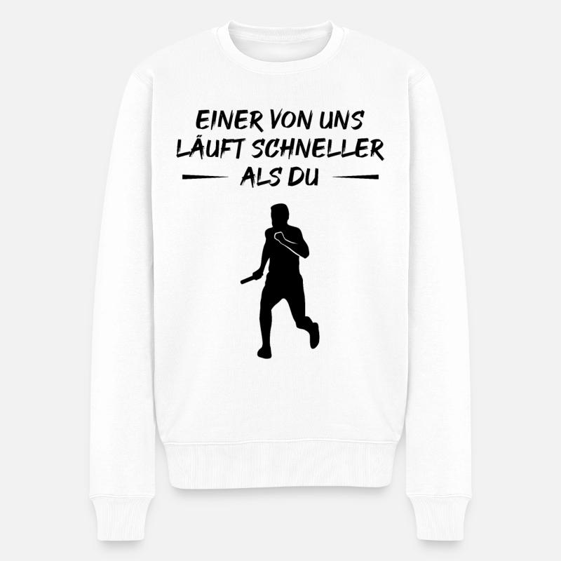 Schneller Läufer Herausforderung - Männer Premium Bio Pullover - Weiß