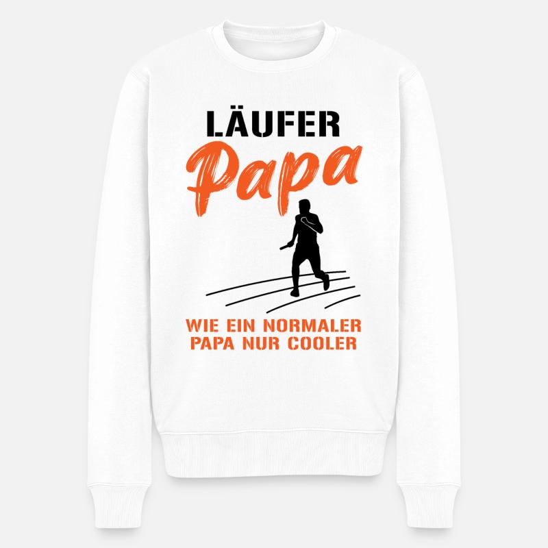 Papa coureur cool disant - Pull Premium bio Homme - blanc