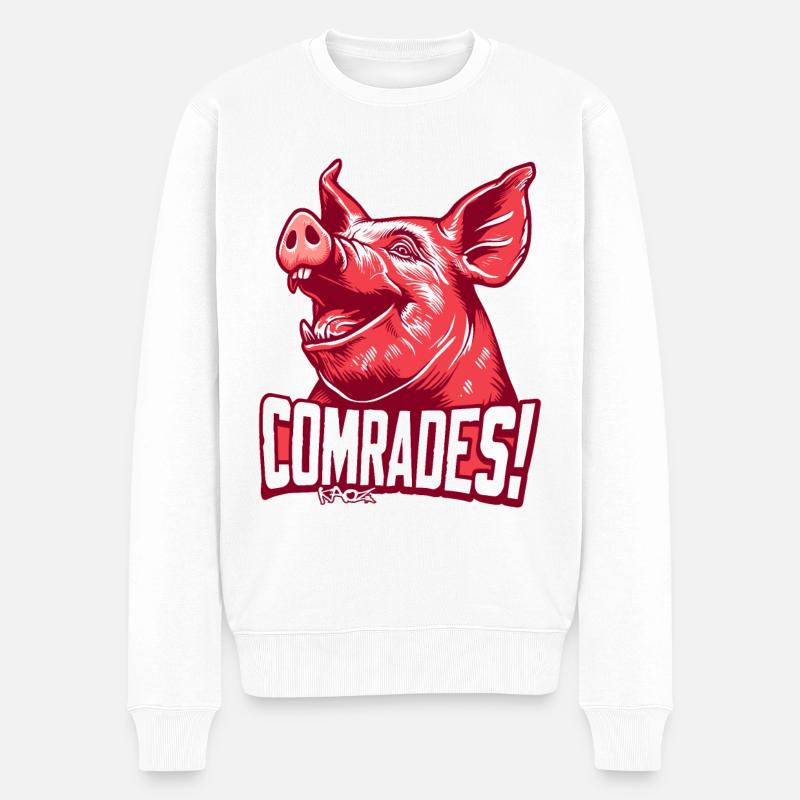 Parodie du camarade communiste Pig - Pull Premium bio Homme - blanc