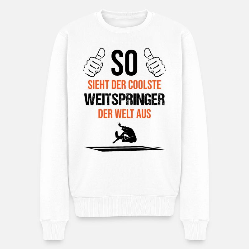 Weltbester Weitspringer Coolness Geschenk - Männer Premium Bio Pullover - Weiß