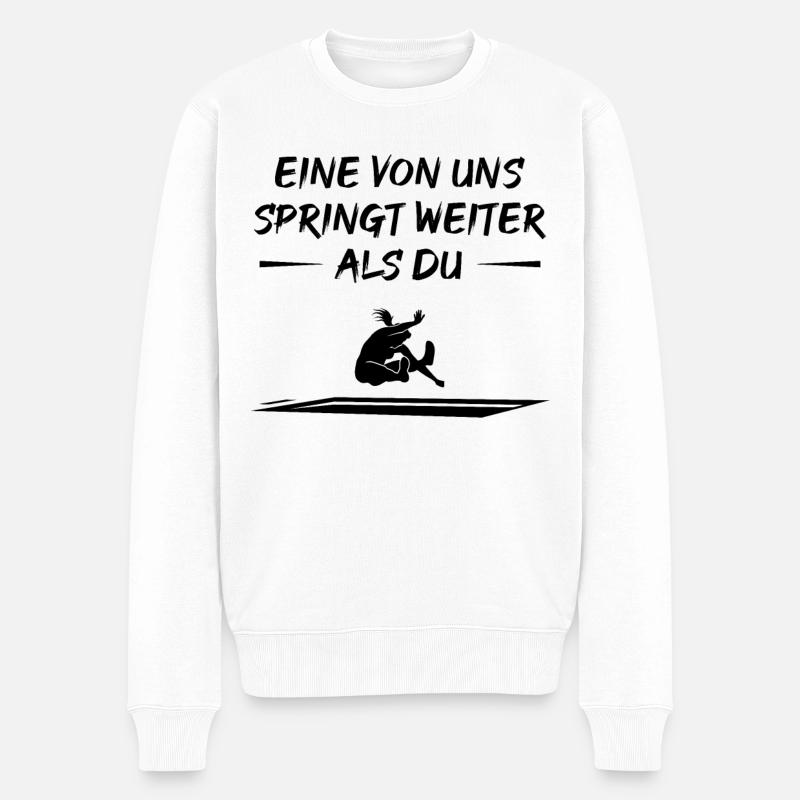 Weitsprung-Herausforderung Siegerin Geschenk - Männer Premium Bio Pullover - Weiß