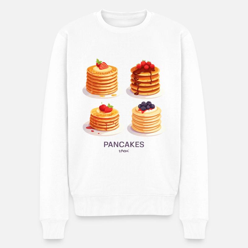 Fruchtige Pfannkuchen - Männer Premium Bio Pullover - Weiß