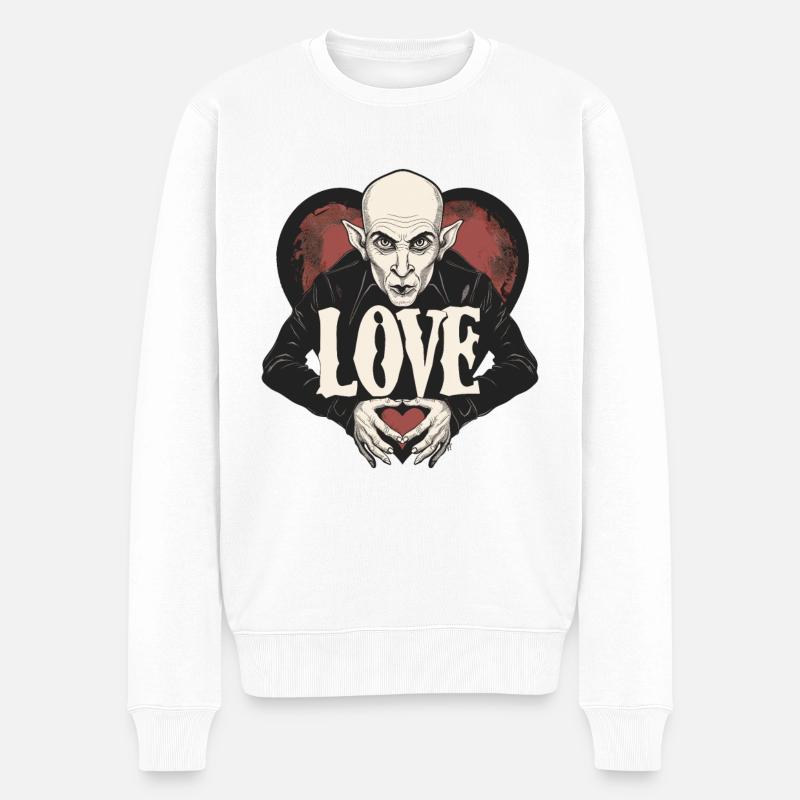 Le vampire Nosferatu de l’amour - Pull Premium bio Homme - blanc