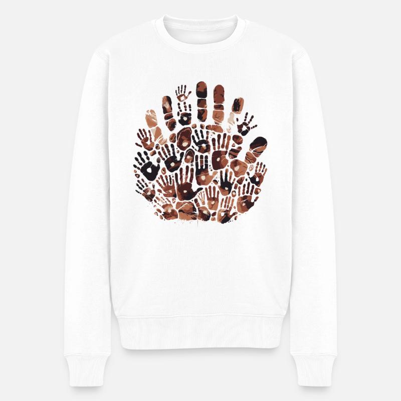 Petroglyph Rock Art Ancient Rock Drawing Indian - Männer Premium Bio Pullover - Weiß