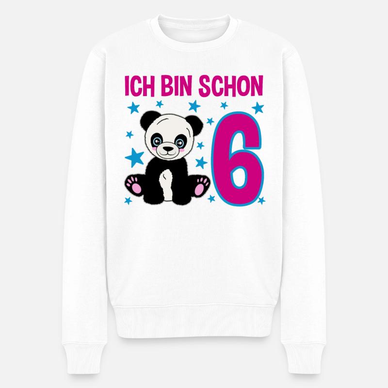 Six ans – Panda Smile - Pull Premium bio Homme - blanc