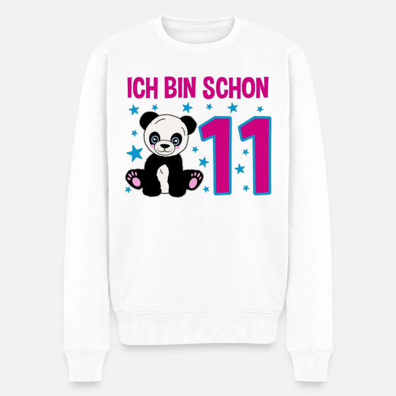 Onzième anniversaire – Panda Power - Pull Premium bio Homme - blanc