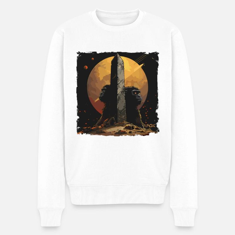 Singes et Monolithe : Science-Fiction - Pull Premium bio Homme - blanc