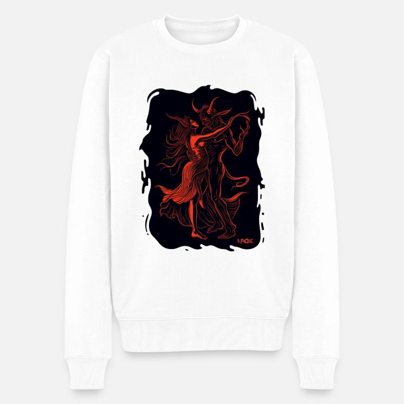 Ein Tanz mit dem Teufel - Männer Premium Bio Pullover - Weiß