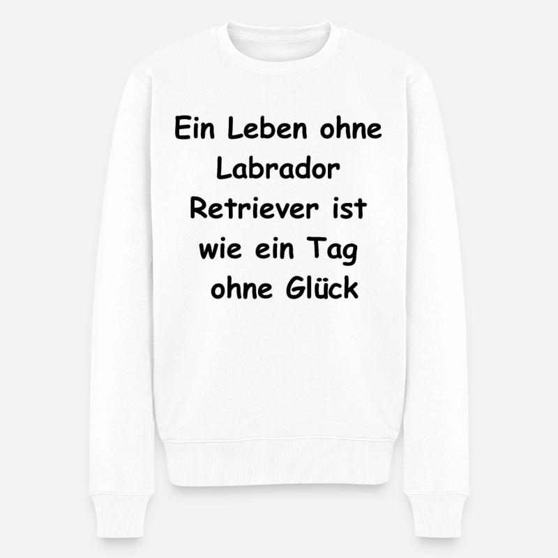 Glücksbringer Labrador Geschenk - Männer Premium Bio Pullover - Weiß
