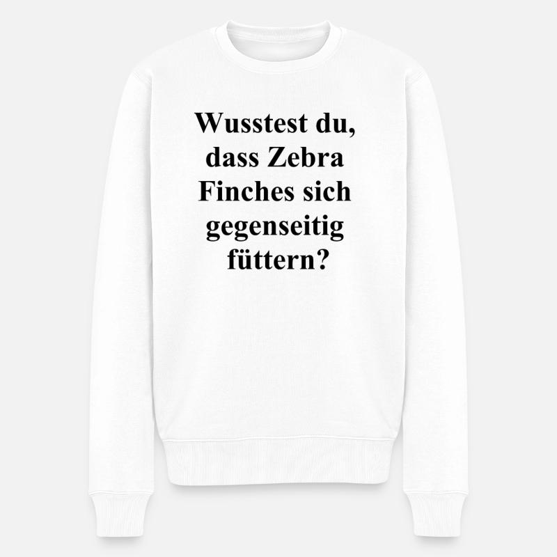 Zebra Finch Liebe Geschenk - Männer Premium Bio Pullover - Weiß