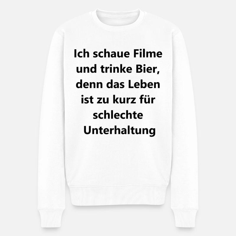 Filmabend Geschenk - Männer Premium Bio Pullover - Weiß