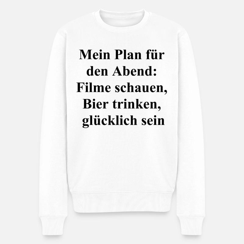Geschenkidee Filmabend - Männer Premium Bio Pullover - Weiß