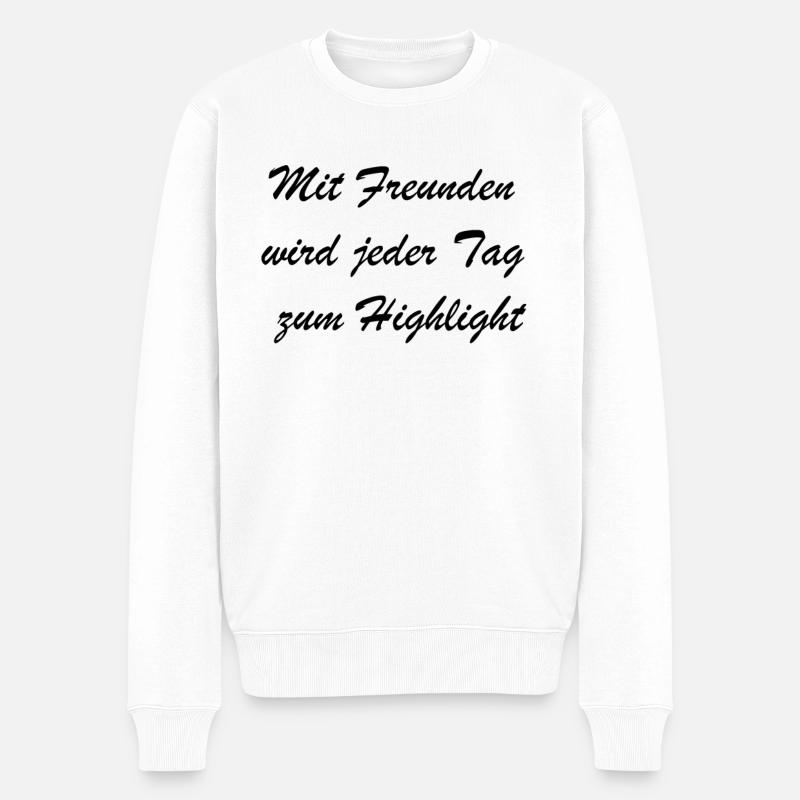 Freundschafts-Tasse mit individuellem Design - Männer Premium Bio Pullover - Weiß