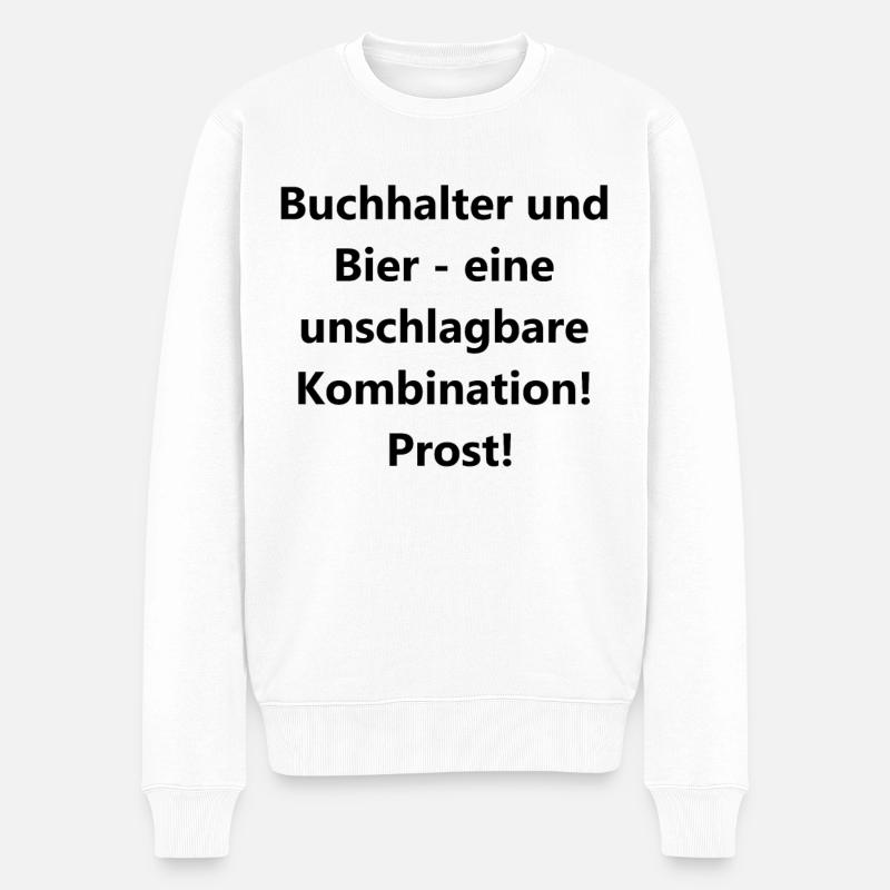 "Buchhaltungs-Champion" Geschenk - Männer Premium Bio Pullover - Weiß