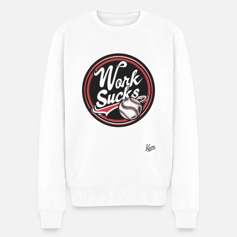 Arbeit Nervt - Männer Premium Bio Pullover - Weiß