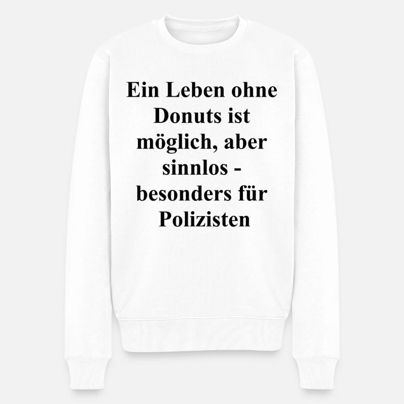 Donut Schlüsselanhänger Geschenk - Männer Premium Bio Pullover - Weiß