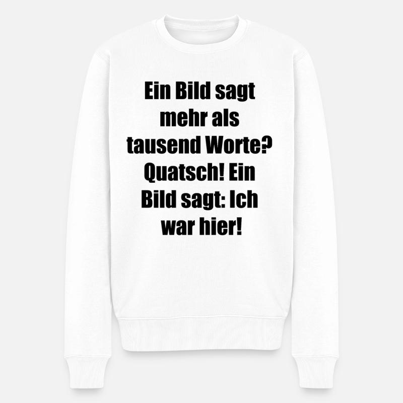 Foto-Geschenkidee - Männer Premium Bio Pullover - Weiß