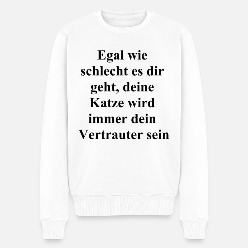 Trost-Geschenk - Männer Premium Bio Pullover - Weiß