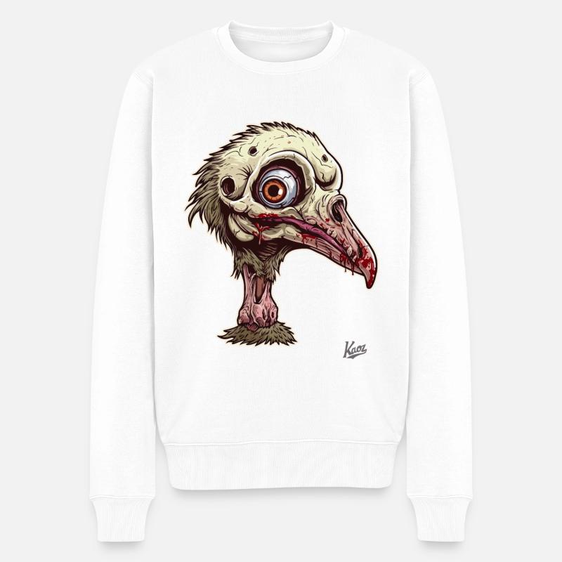 Oiseau d’autruche zombie oiseau - Pull Premium bio Homme - blanc