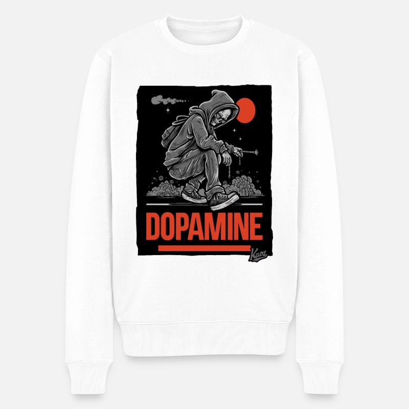 graffeur Skelet Skull Dopamine - Pull Premium bio Homme - blanc