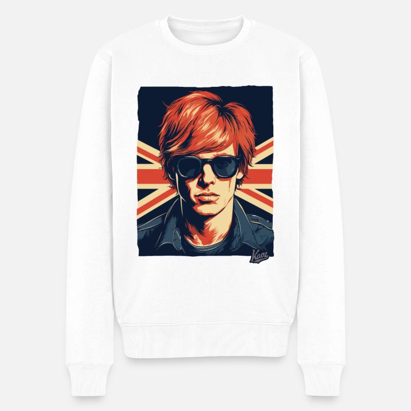 Drapeau britannique Anglais Homme britannique - Pull Premium bio Homme - blanc