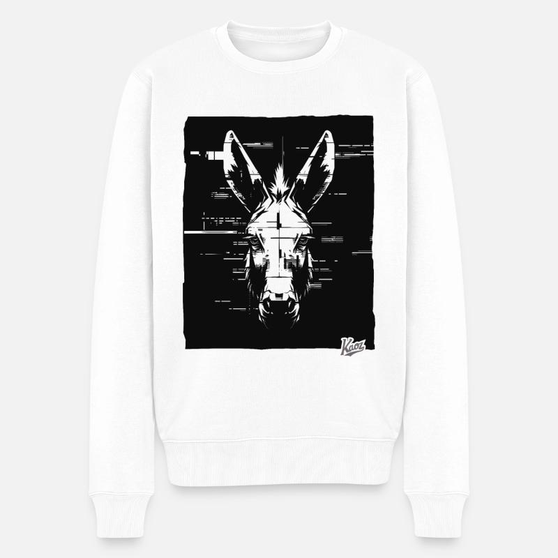 7328 donkey - Männer Premium Bio Pullover - Weiß