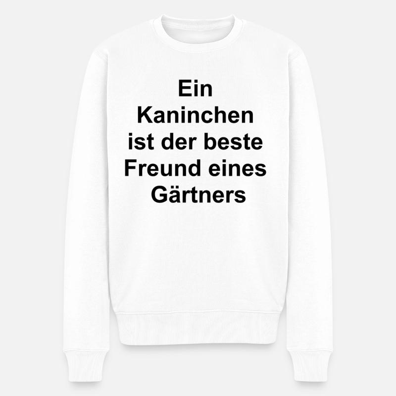 Cadeau Lapin de Jardin - Pull Premium bio Homme - blanc