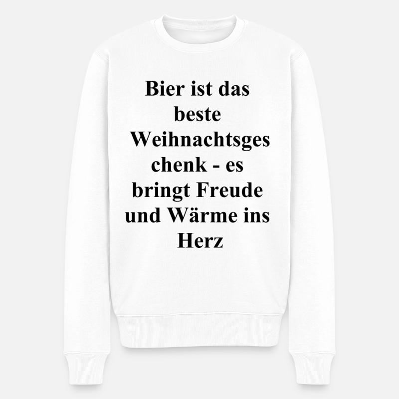 Fröhliches Biergeschenk - Männer Premium Bio Pullover - Weiß