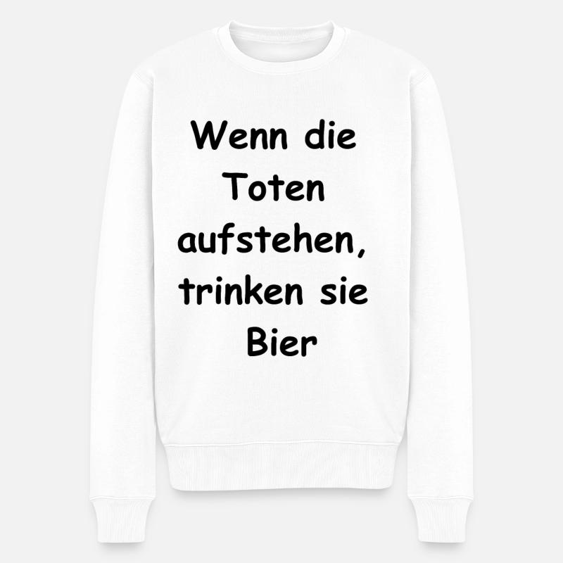 Bierliebhaber Geschenk - Männer Premium Bio Pullover - Weiß