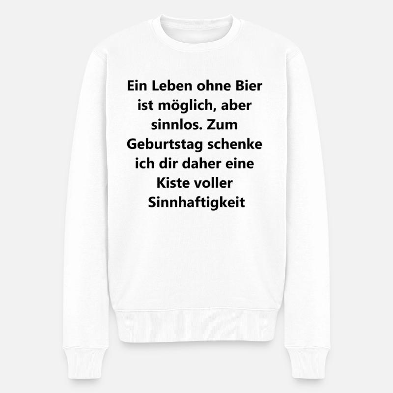 Bier-Geschenkkiste - Männer Premium Bio Pullover - Weiß