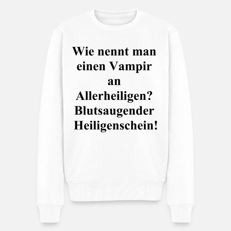 Geschenkidee für Vampire - Männer Premium Bio Pullover - Weiß