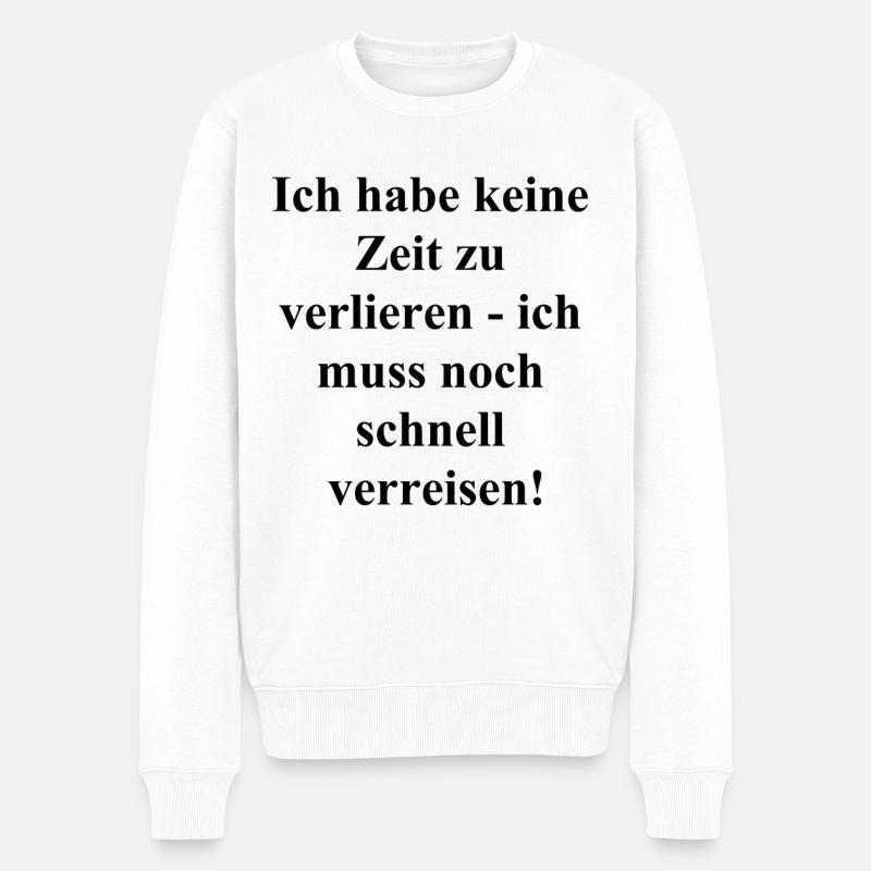 Reisezeit Geschenk - Männer Premium Bio Pullover - Weiß