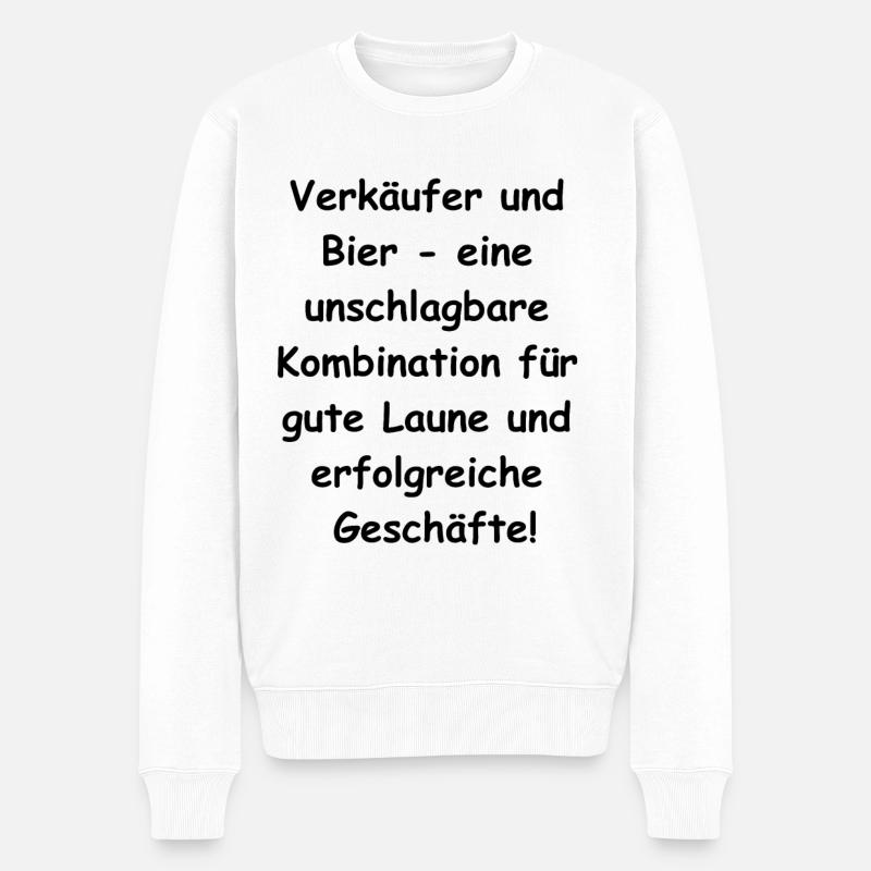 Witziges Verkäufer Geschenk - Männer Premium Bio Pullover - Weiß