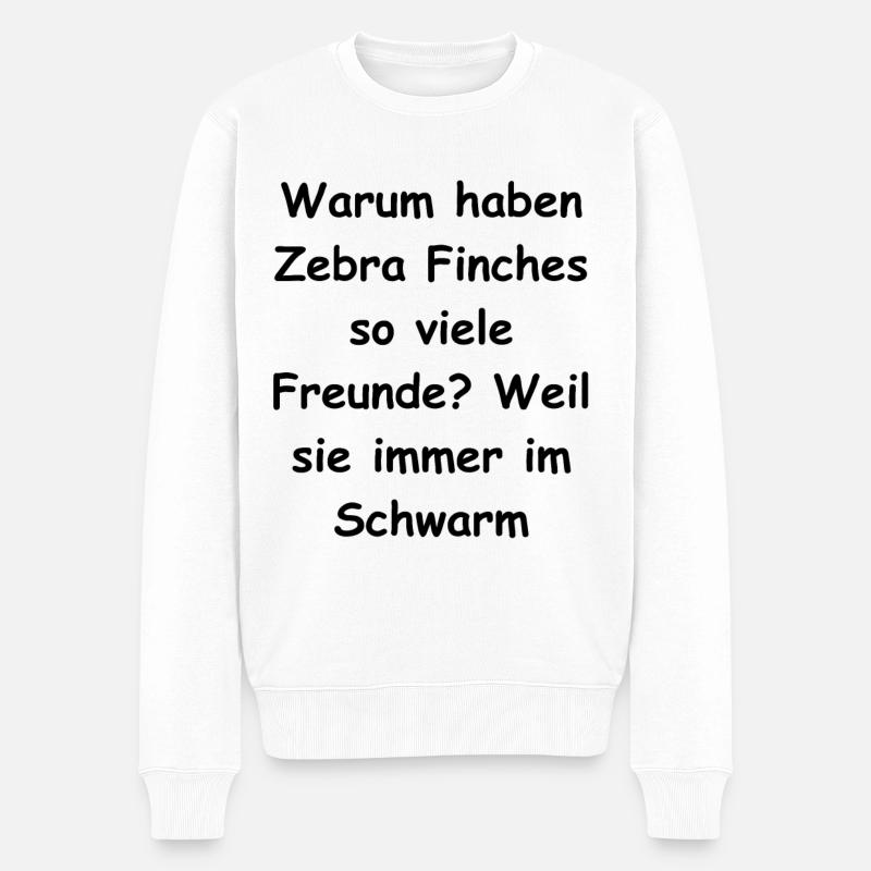 Zebra Finch Geschenk - Männer Premium Bio Pullover - Weiß