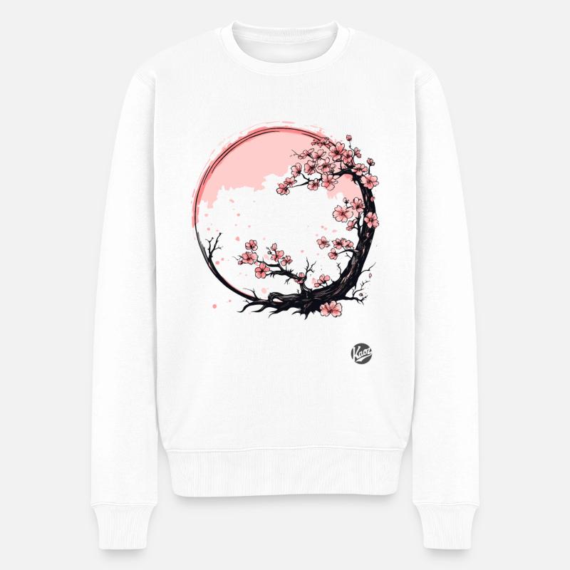 Fleurs de cerisier du Japon - Pull Premium bio Homme - blanc