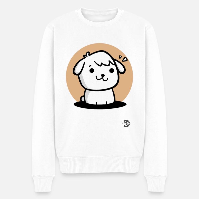 Süßer Hündchen-Hund - Männer Premium Bio Pullover - Weiß