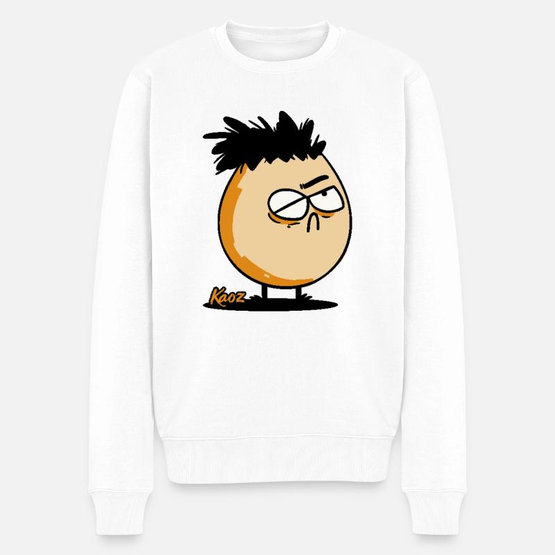Verdächtiges Punk-Ei - Männer Premium Bio Pullover - Weiß